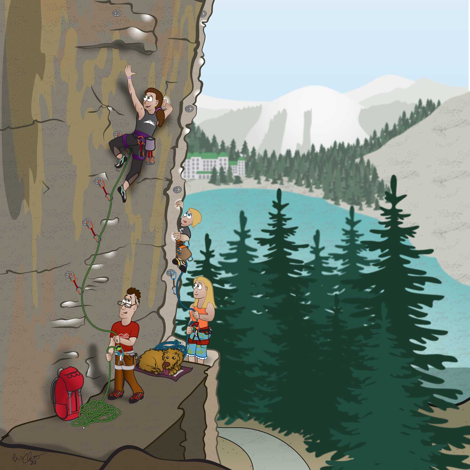Rock Climbing at Lake Louise, Alberta Olstad Family