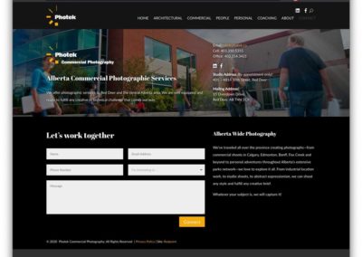 Photek Commercial Photography Contact Page