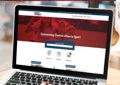 central sport website desktop sample
