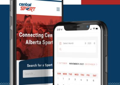 central sport web design mobile samples