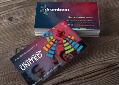 Drumbeat Apparel Custom printed Business Card Graphic Design