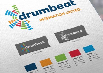 Sample of Drumbeat logo & brand Identity standards