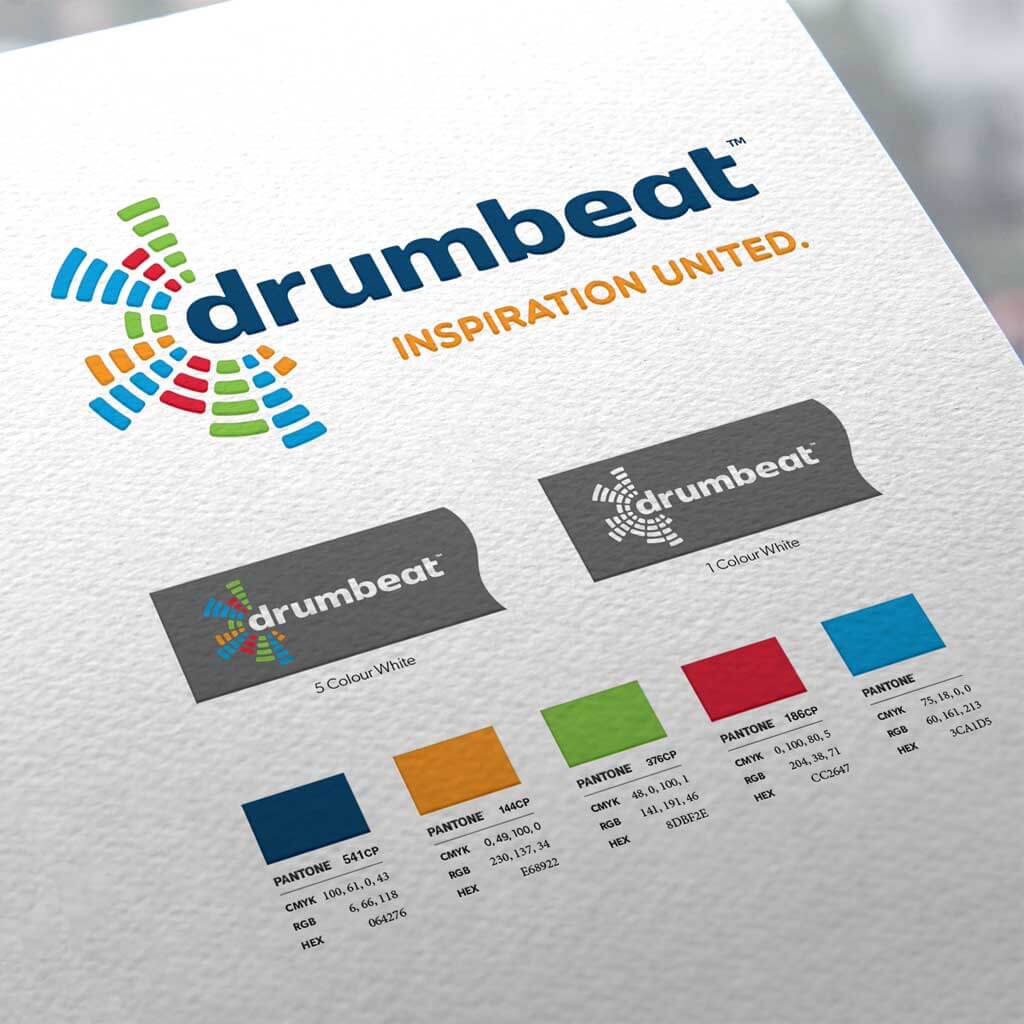 Sample of Drumbeat logo & brand Identity standards