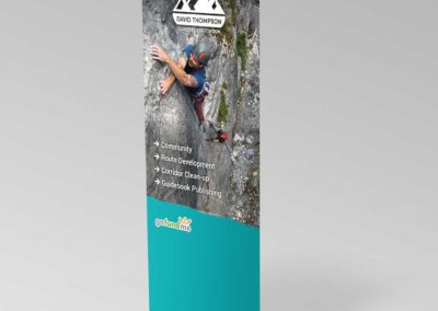 David Thompson Climbers Association Bannerstand graphic design