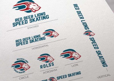 red deer lions speed skating logo and brand standard sample