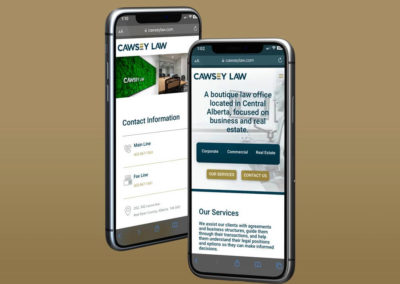 web design of Cawsey Law's website on mobile phones