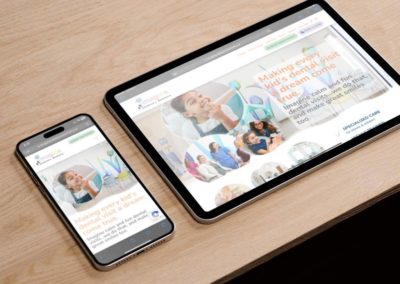 Imagine Children’s Dentistry website design on an iphone and a tablet