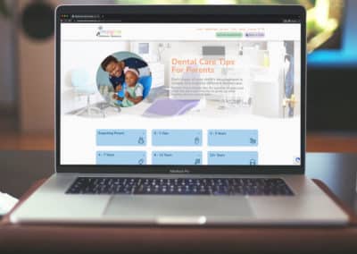 Imagine Children’s Dentistry website design on an laptop - resources page