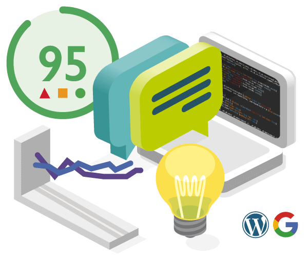 Graphs and icons showing an idea how cool our website design and seo process is