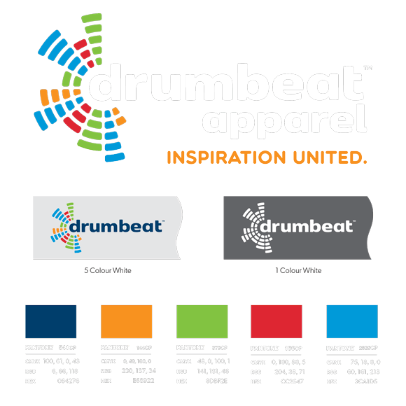 Mockup of the web design for Drumbeat Apparel on mobile