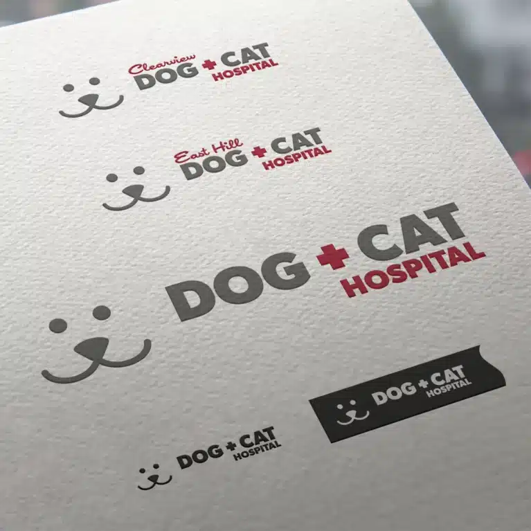 Dog + Cat Hospital Red Deer logo sheet