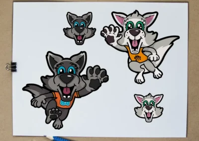 Jesse Duncan Mascots visible on a sheet of paper