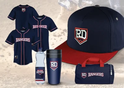 red deer minor baseball association sample uniforms and merch (unoficial)