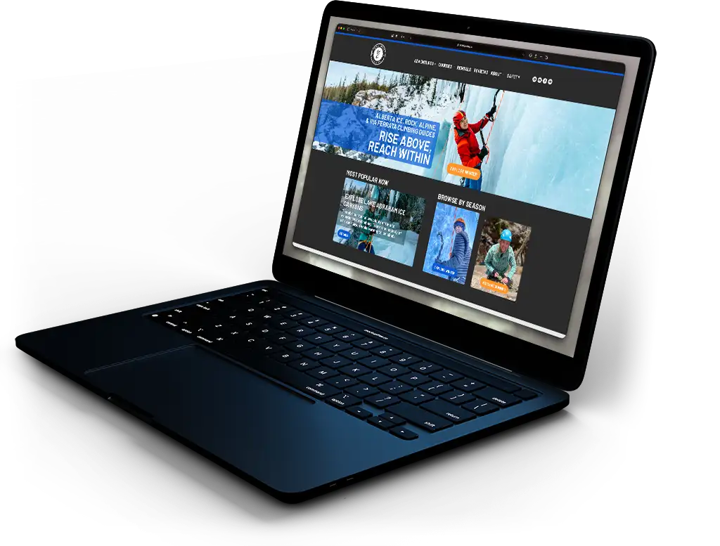 Girth Hitch Guiding Website on a MacBook pro