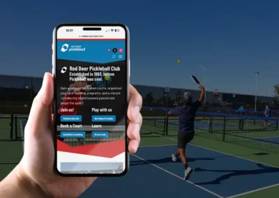 Red Deer Pickleball Club Website Design on an iPhone